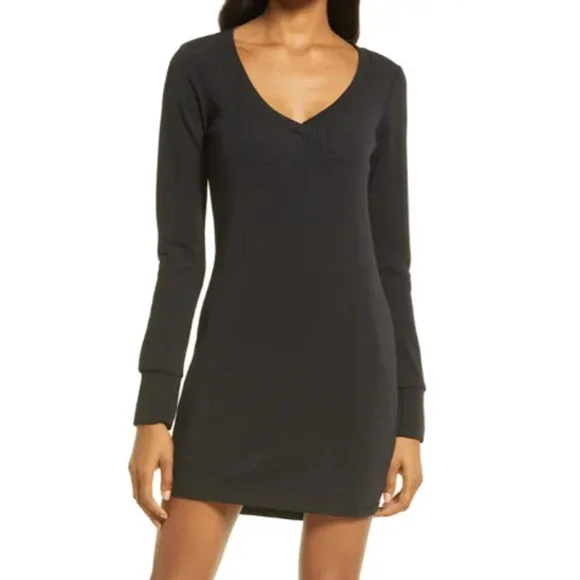 bb dakota steve madden black dress BB Dakota Steve Madden Hustle and Glow Black Plaid V-neck Tiered Mini Dress  Sz S main image 0